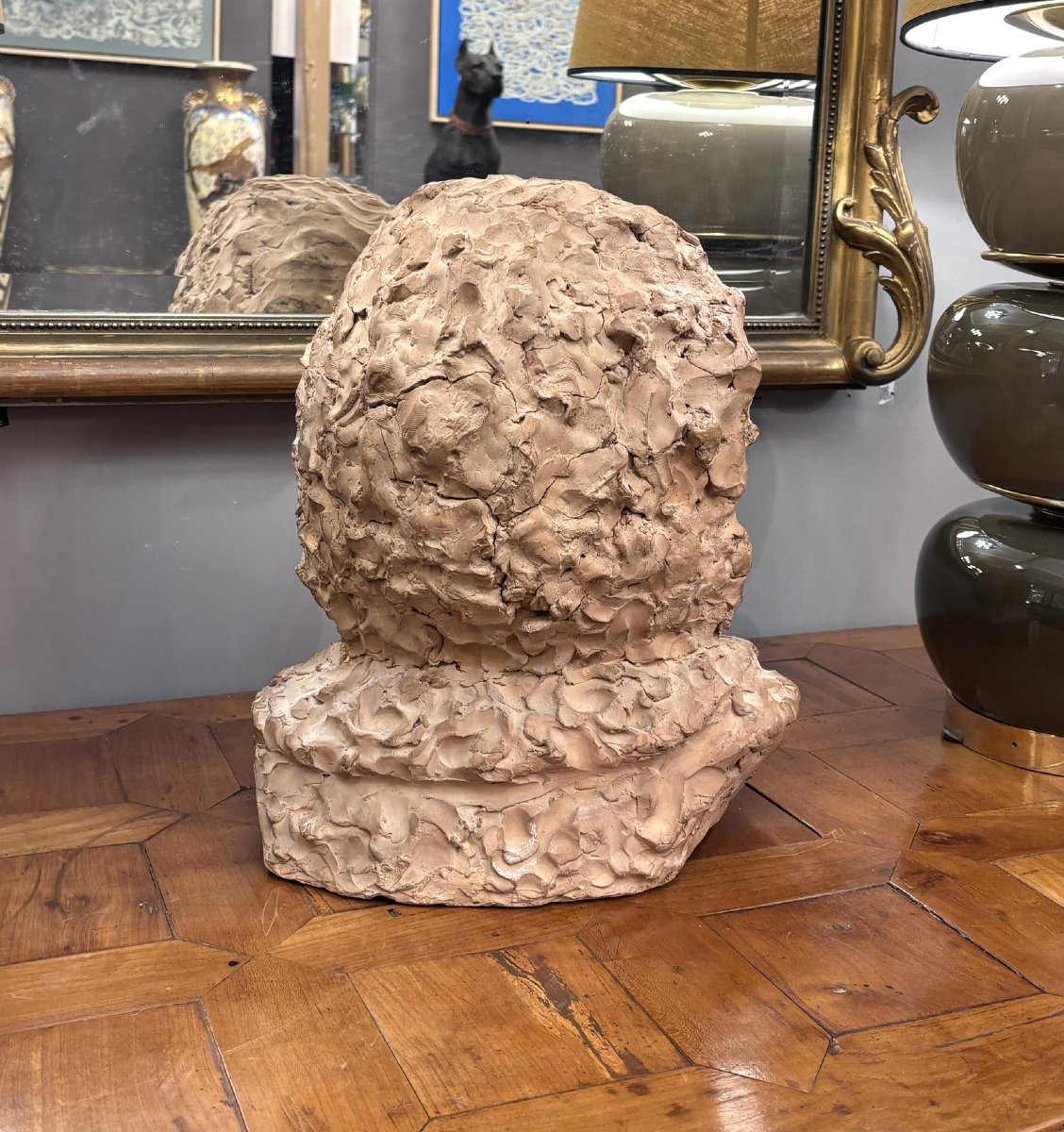 Terracotta Bust Of Beethoven, Signed A. Mazoyer, Late 19th/early 20th Century-photo-4