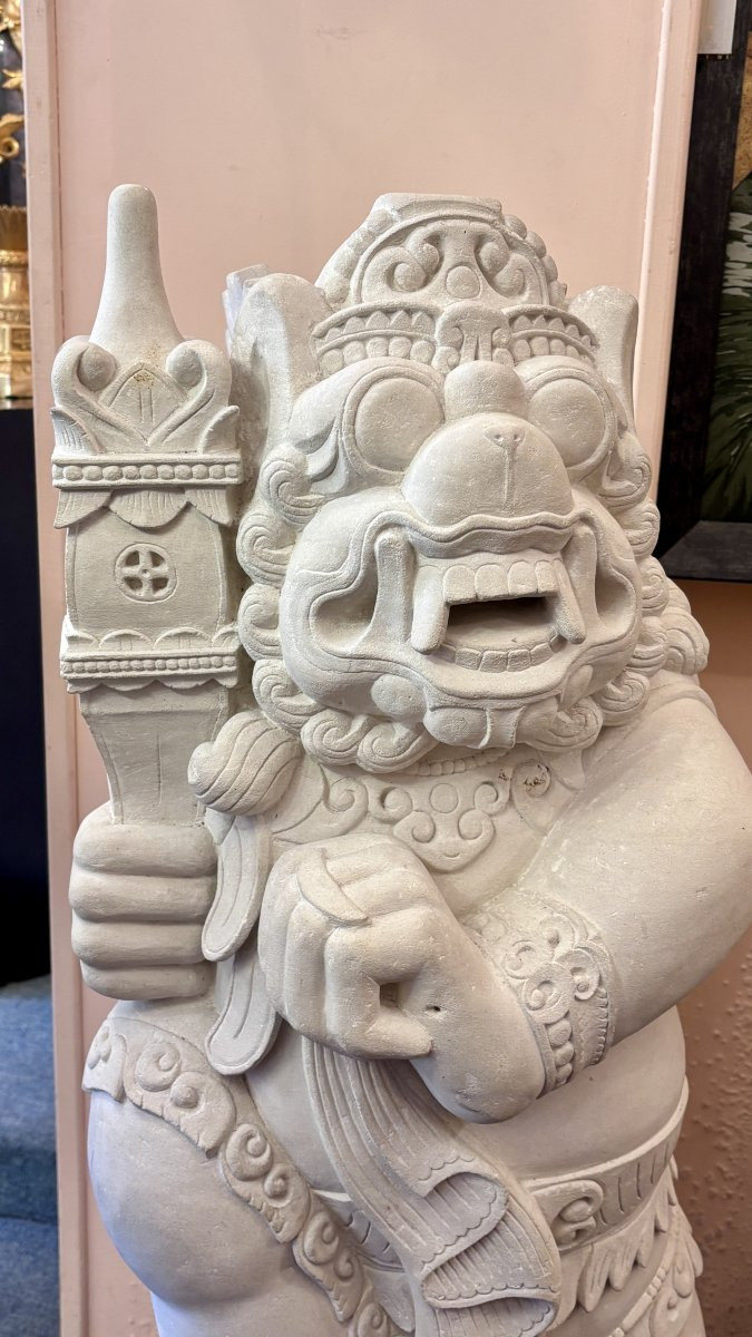 Sculpture en pierre figurant le héros Hanumān, XXe siècle-photo-2