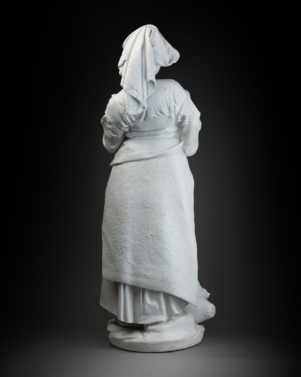 Albert Carrier-Belleuse (1824 - 1887), Sculpture en biscuit d’une femme allaitant, XIXe siècle -photo-6