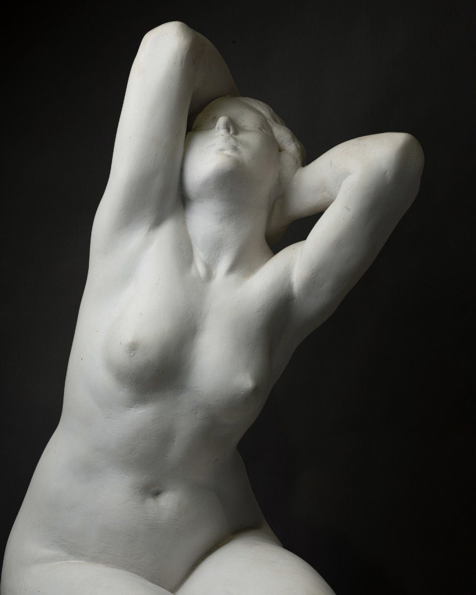 After Amedeo Gennarelli (1881–1943), White-painted Terracotta Sculpture, Art Deco Period.-photo-4