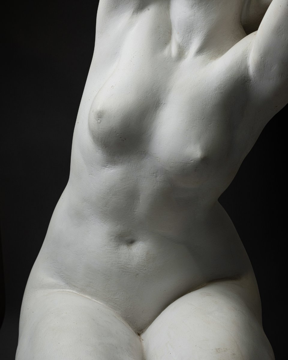 After Amedeo Gennarelli (1881–1943), White-painted Terracotta Sculpture, Art Deco Period.-photo-1
