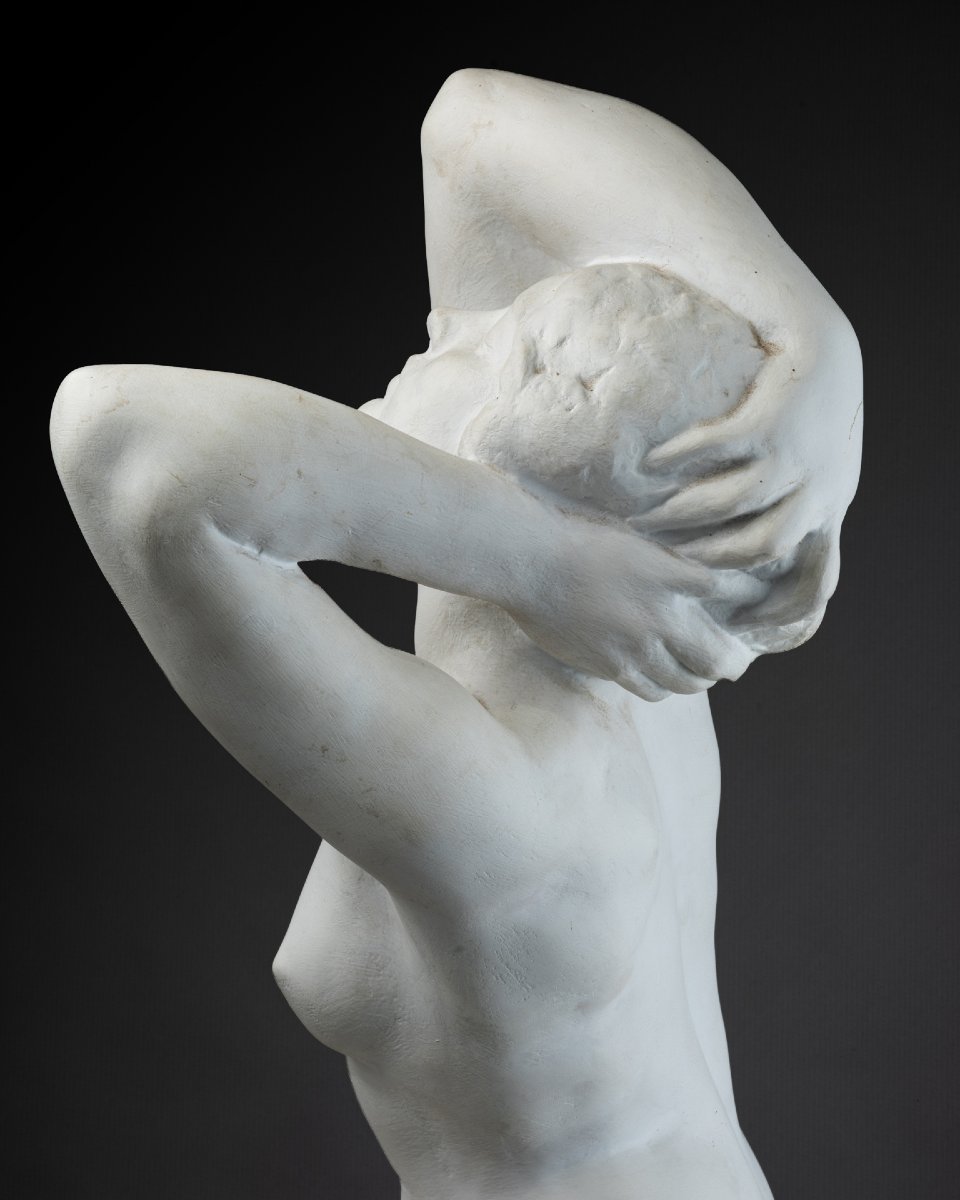 After Amedeo Gennarelli (1881–1943), White-painted Terracotta Sculpture, Art Deco Period.-photo-2