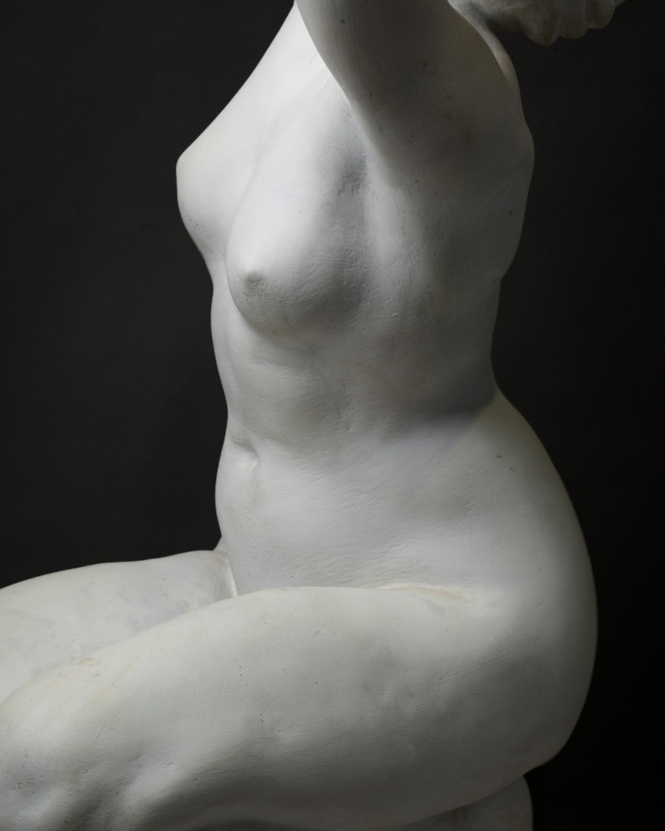 After Amedeo Gennarelli (1881–1943), White-painted Terracotta Sculpture, Art Deco Period.-photo-3
