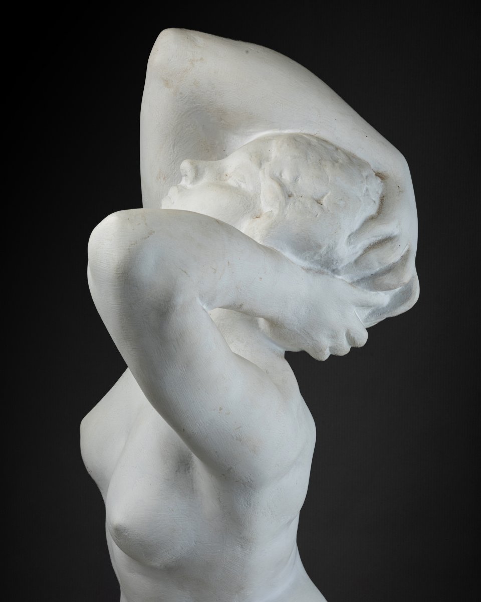 After Amedeo Gennarelli (1881–1943), White-painted Terracotta Sculpture, Art Deco Period.-photo-4