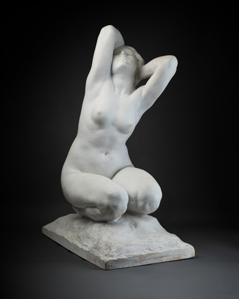After Amedeo Gennarelli (1881–1943), White-painted Terracotta Sculpture, Art Deco Period.-photo-5