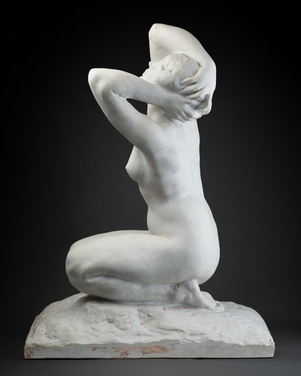 After Amedeo Gennarelli (1881–1943), White-painted Terracotta Sculpture, Art Deco Period.-photo-6