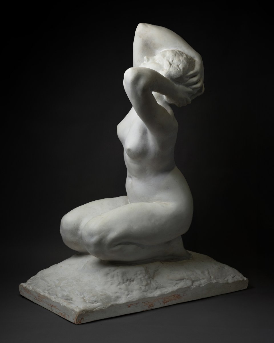 After Amedeo Gennarelli (1881–1943), White-painted Terracotta Sculpture, Art Deco Period.-photo-7
