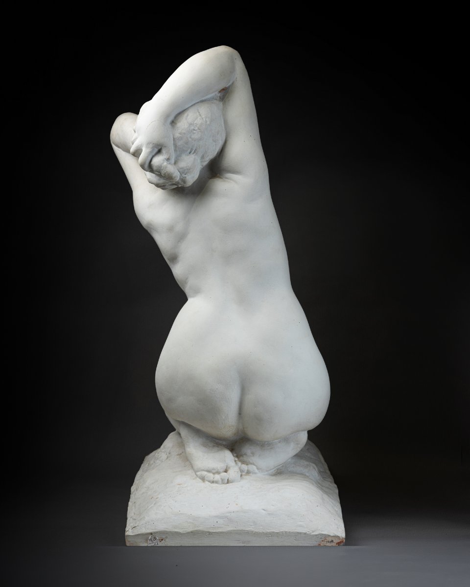 After Amedeo Gennarelli (1881–1943), White-painted Terracotta Sculpture, Art Deco Period.-photo-8