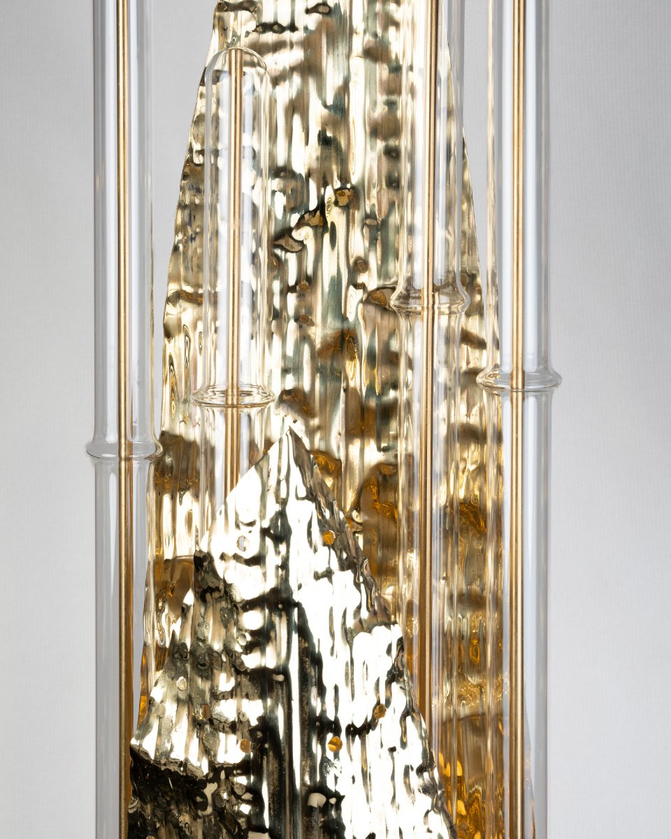 Pair Of Murano Glass And Brass Lamps, Late 20th Century-photo-4