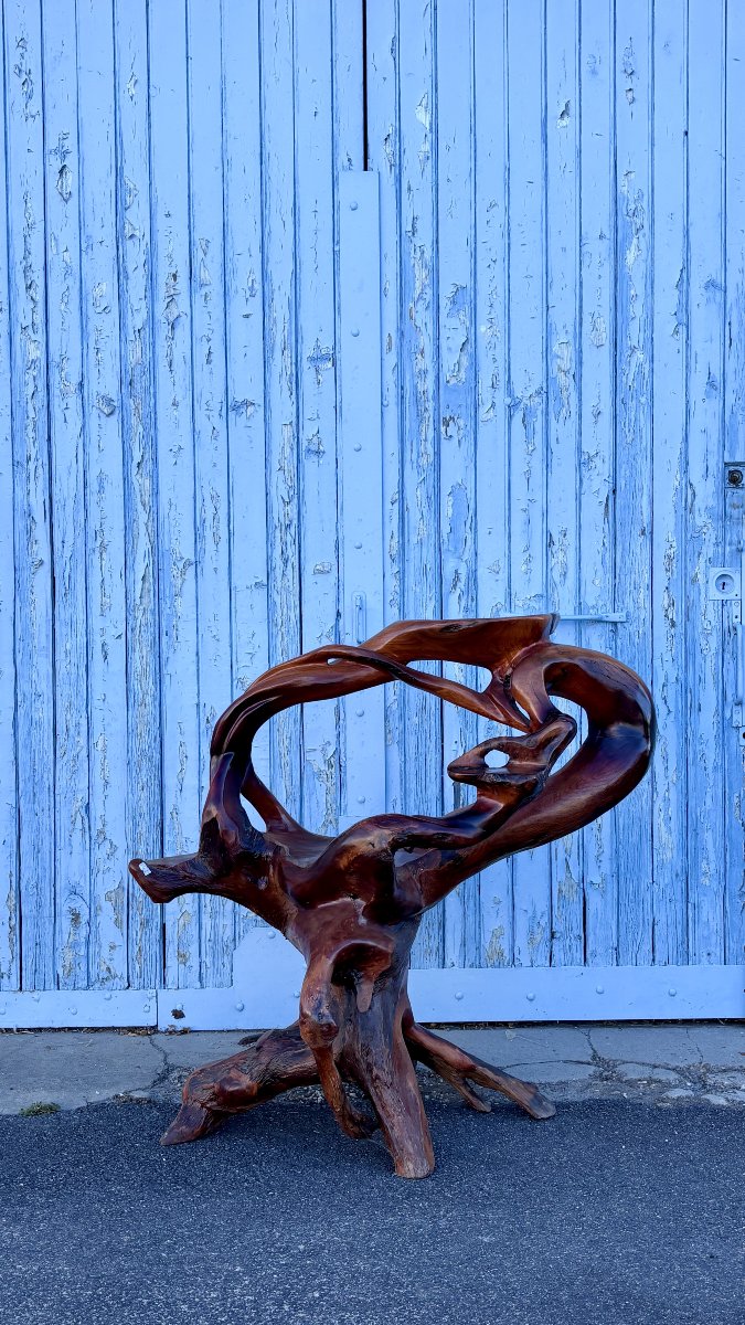 Sellette ou console racine, esthétique wabi sabi. Asie, XXe siècle