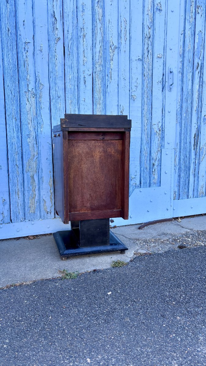 Petit meuble ou chevet Art Déco, plateau marbre portor. Années 1930-photo-7