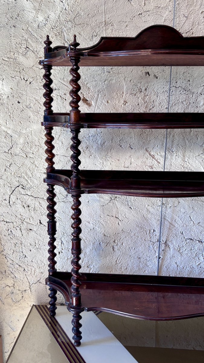 Napoleon III Rosewood Shelf Unit, 19th Century-photo-3