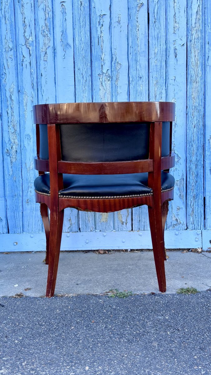 Semicircular-back Office Armchair, 20th Century-photo-1