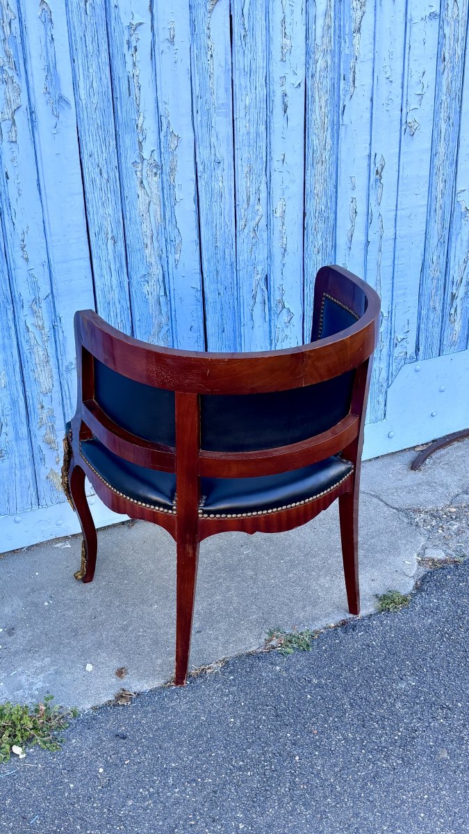 Semicircular-back Office Armchair, 20th Century-photo-2