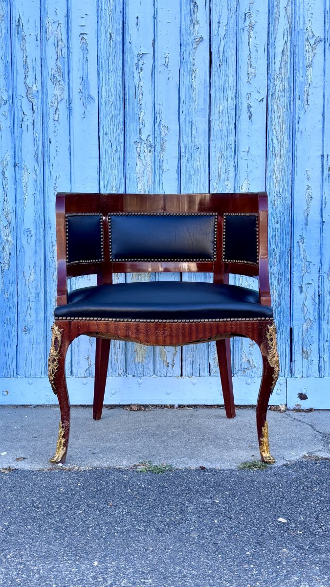 Semicircular-back Office Armchair, 20th Century