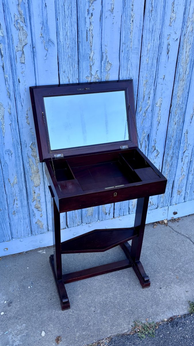 Small Mahogany Vanity Table, 19th Century-photo-3
