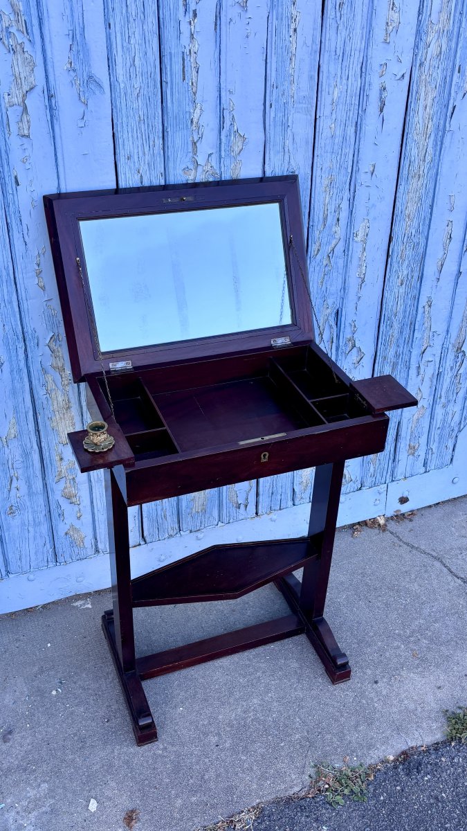 Small Mahogany Vanity Table, 19th Century-photo-4