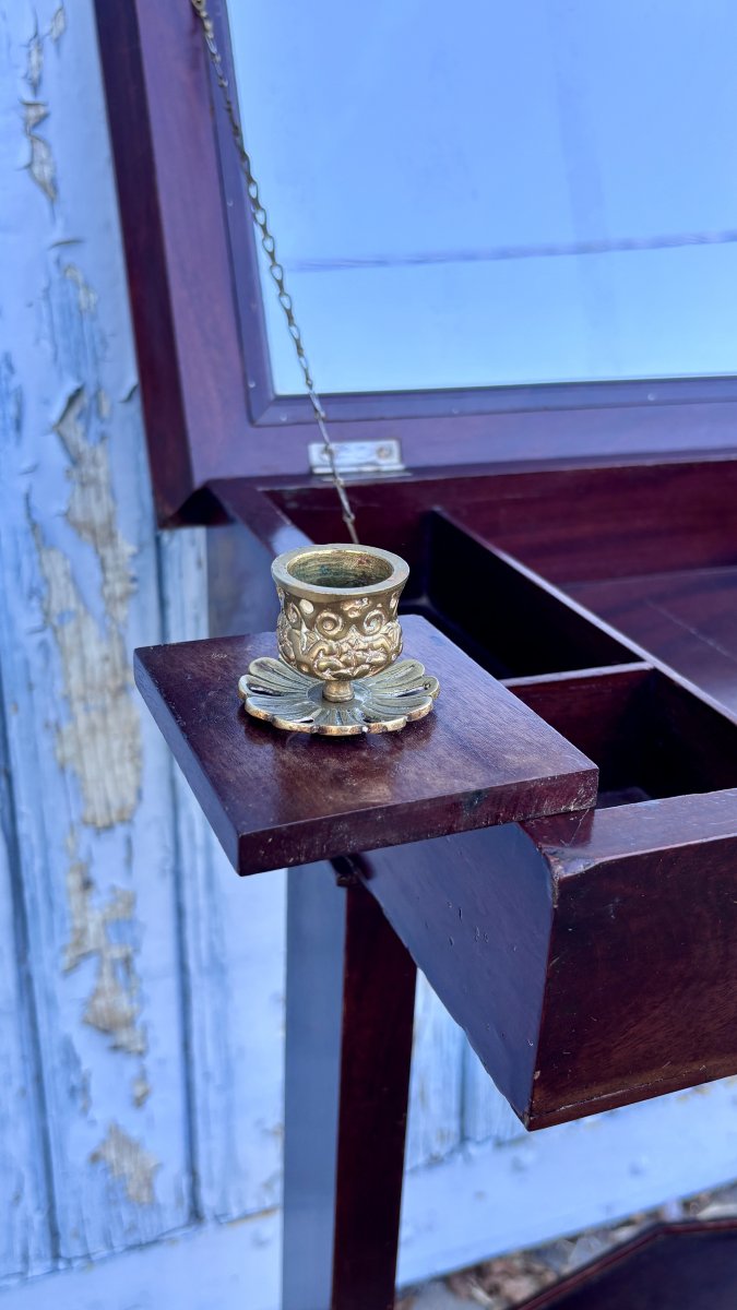 Small Mahogany Vanity Table, 19th Century-photo-1