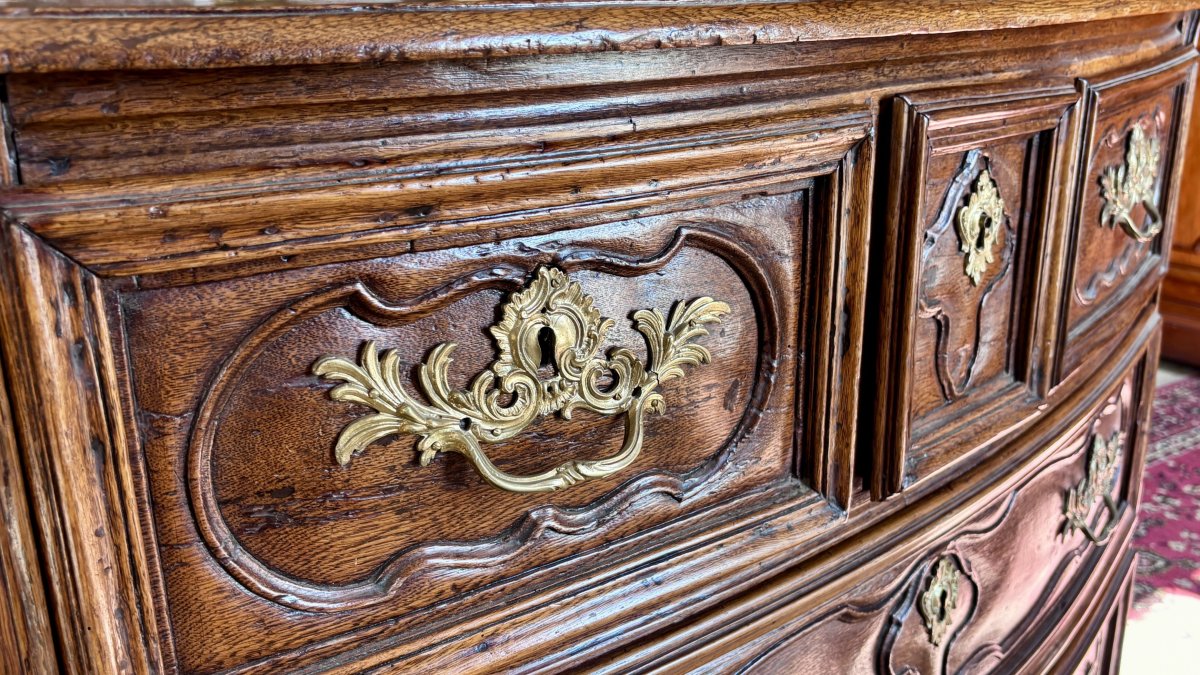 Commode en chêne, d’époque Régence (XVIIIe siècle)-photo-7