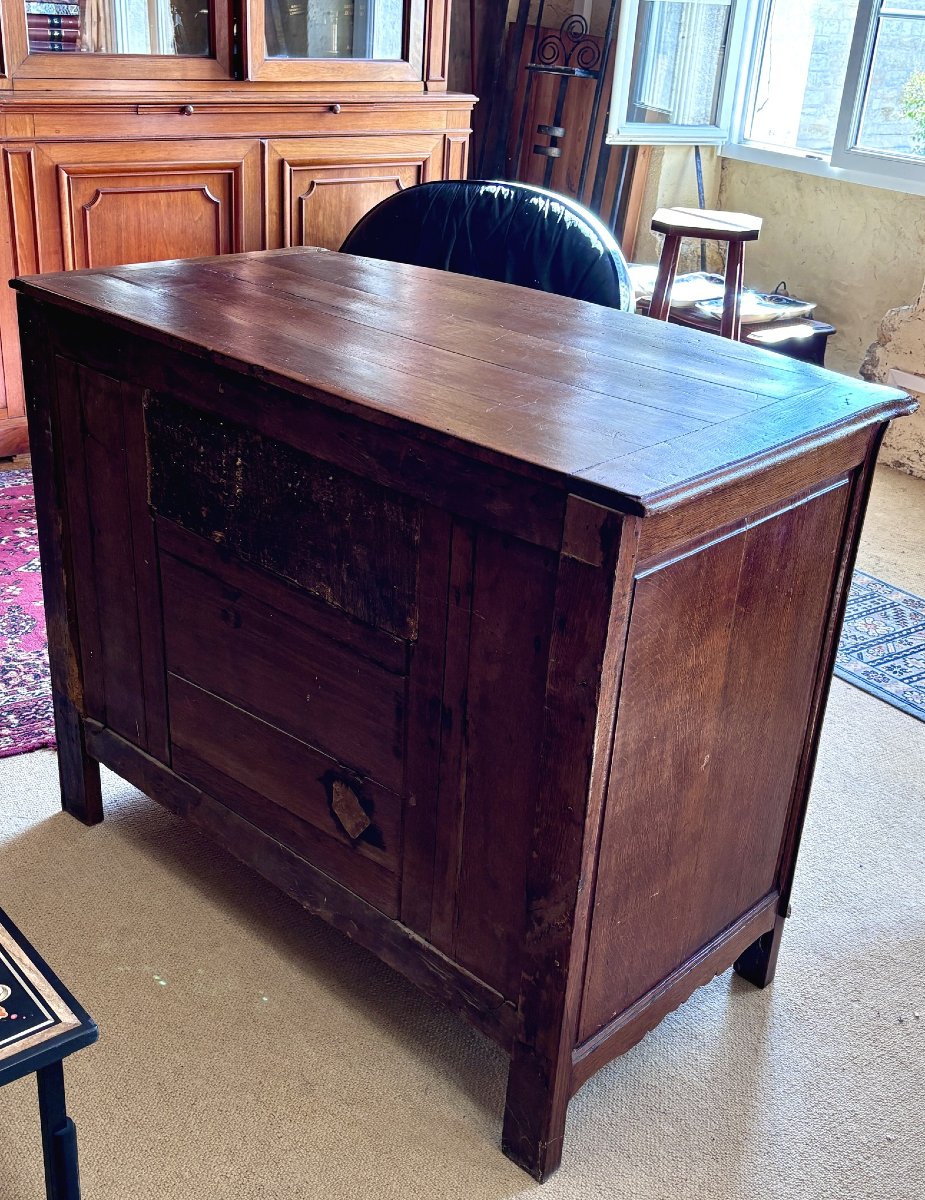 Commode en chêne, d’époque Régence (XVIIIe siècle)-photo-8