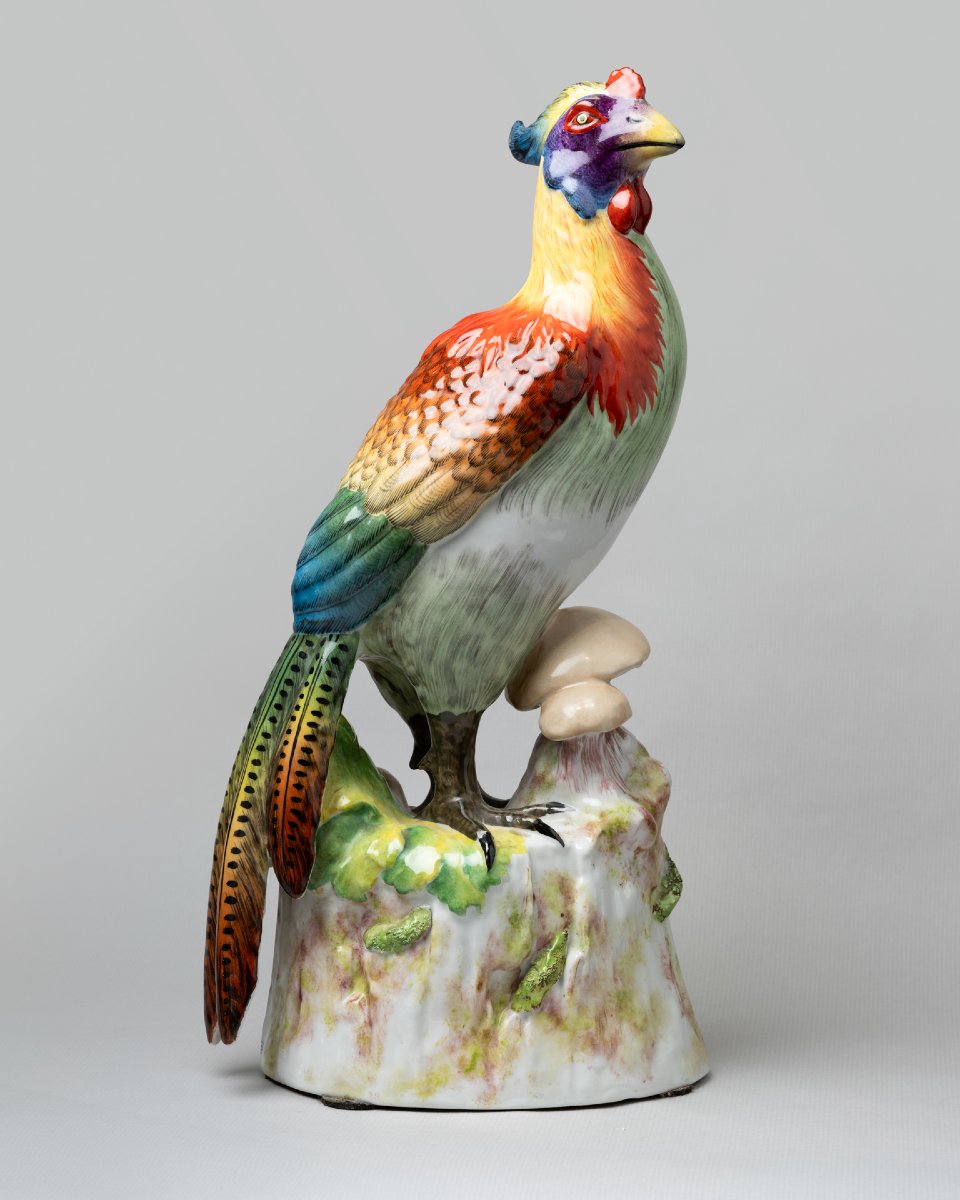 Pair Of Porcelain Pheasants. Imperial And Royal Vienna Manufactory, 19th Century-photo-3