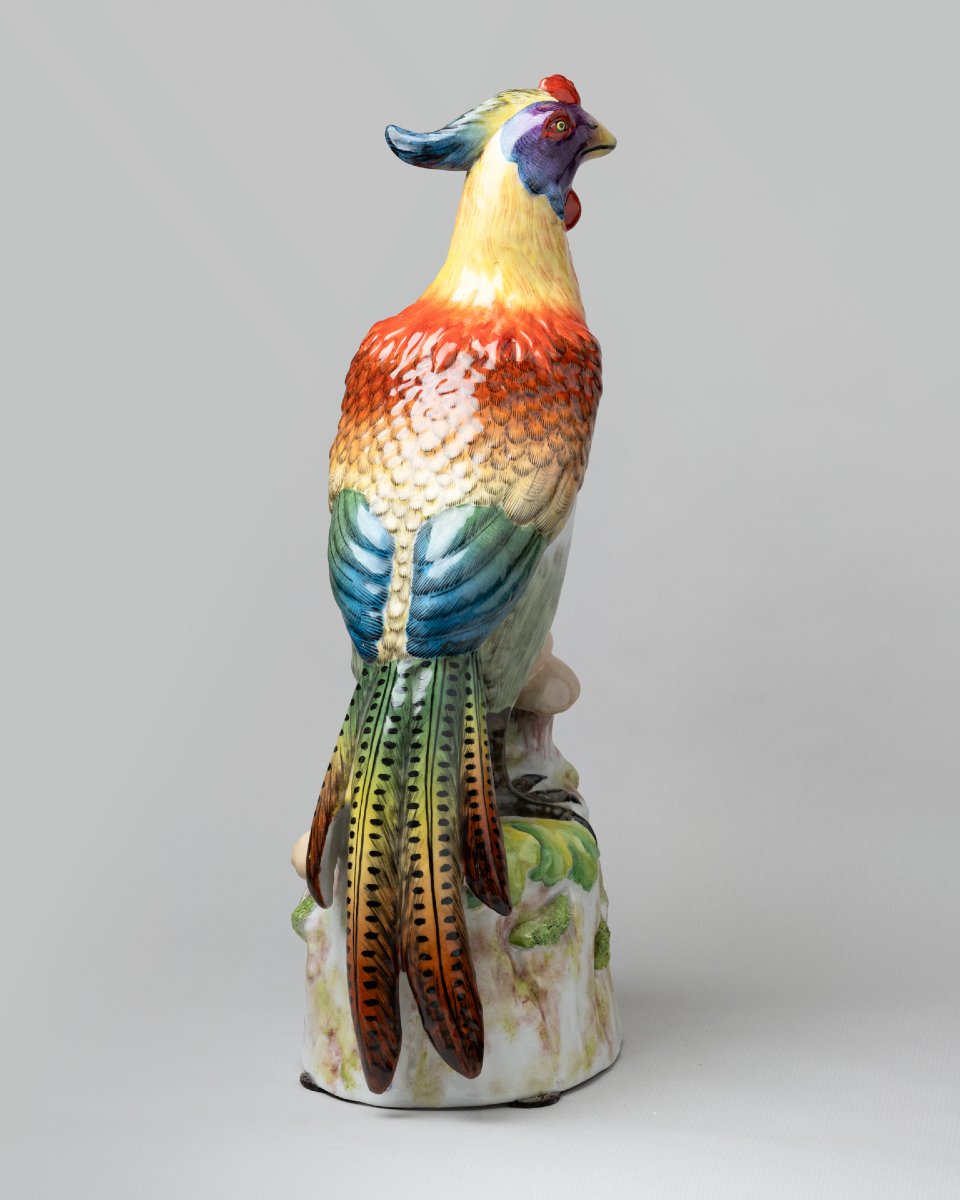 Pair Of Porcelain Pheasants. Imperial And Royal Vienna Manufactory, 19th Century-photo-2