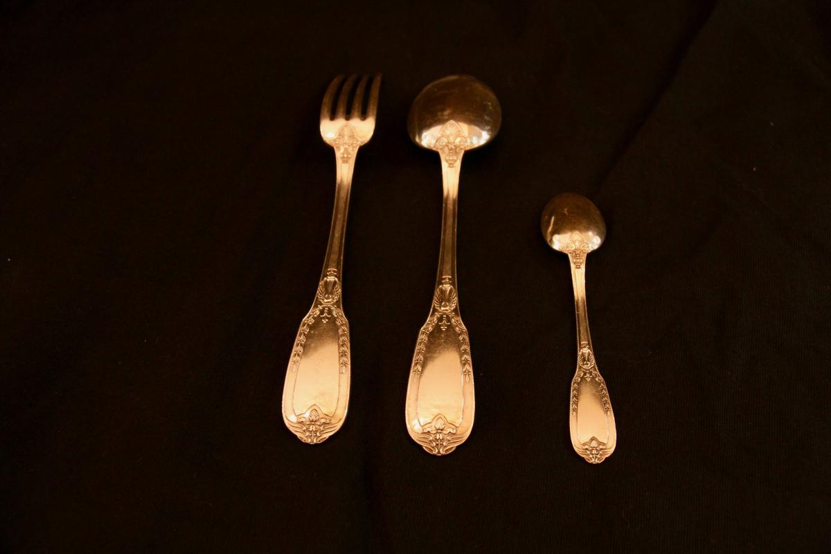 Silver Cutlery Set, Late Nineteenth / Early Twentieth Century-photo-8