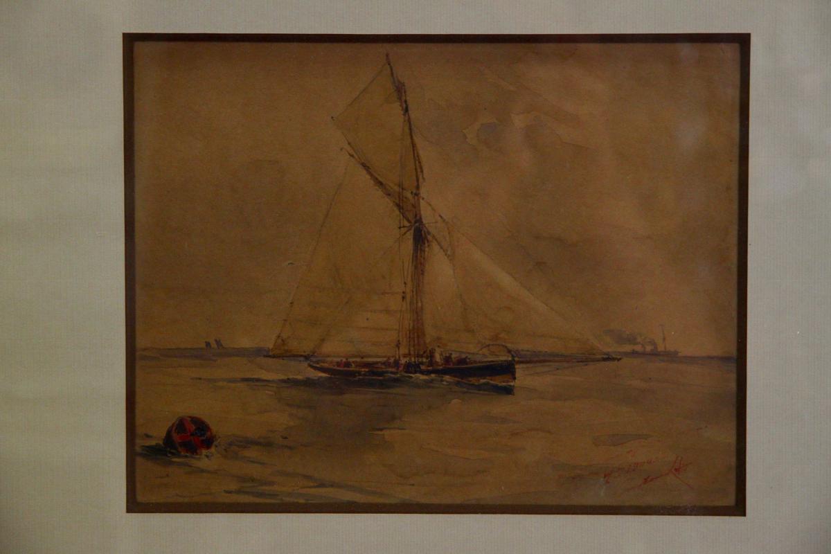 Marine In Watercolor, 1900-photo-2