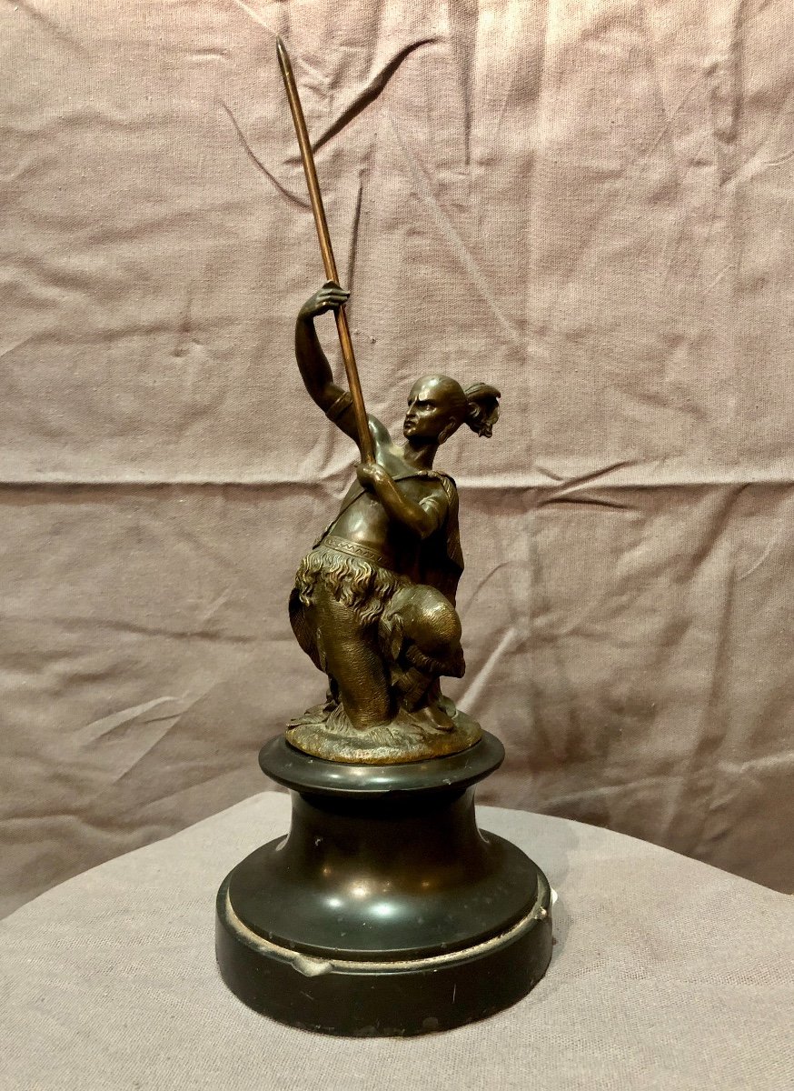 Bronze figurant un guerrier iroquois, XIXe siècle 