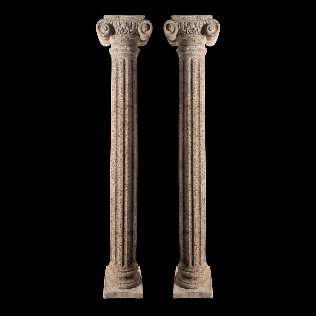 Pair Of Doric Columns In Reconstituted Stone Period Late Nineteenth Century