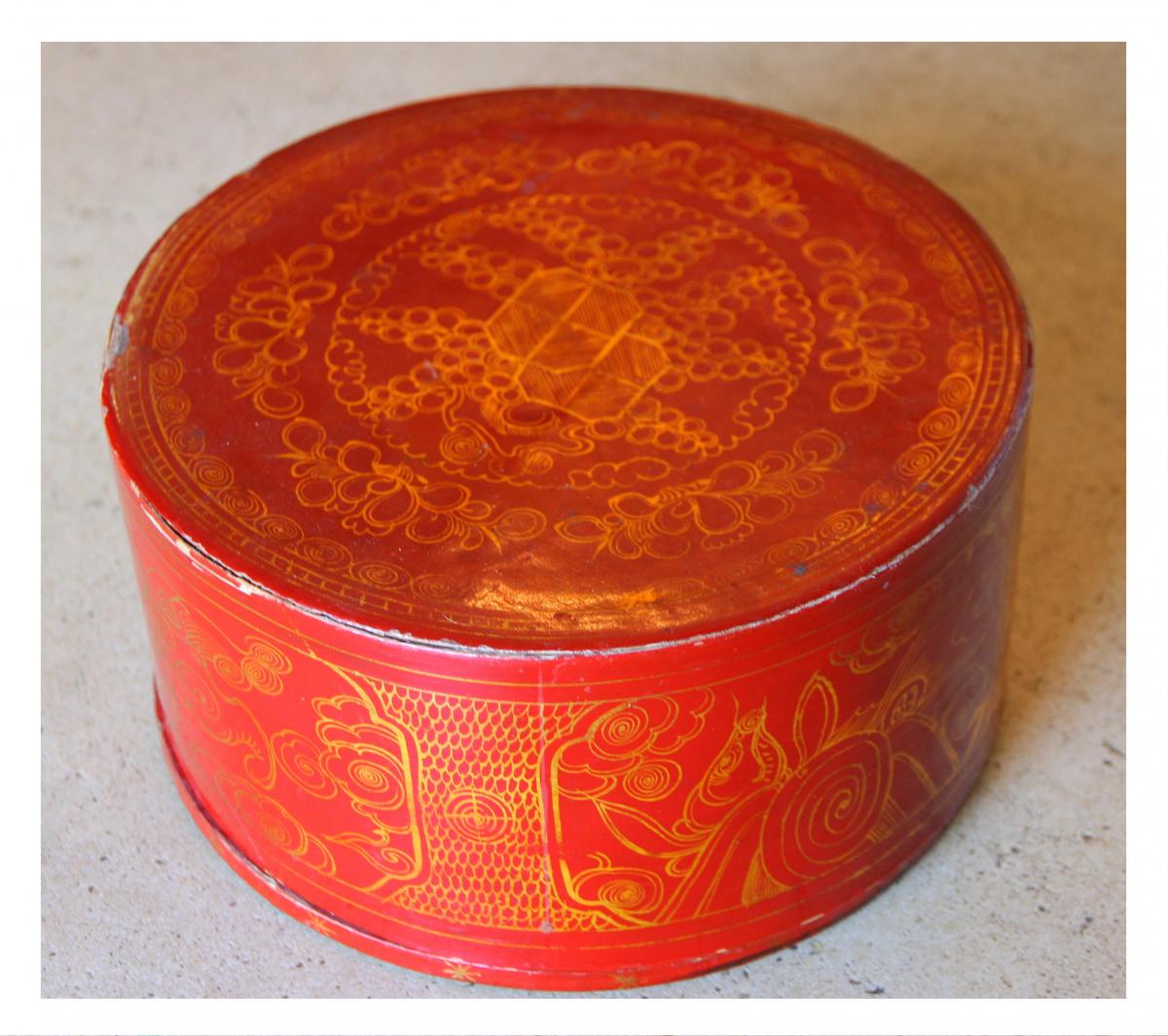 A Chinese Box In Red Lacquer Nineteenth Century