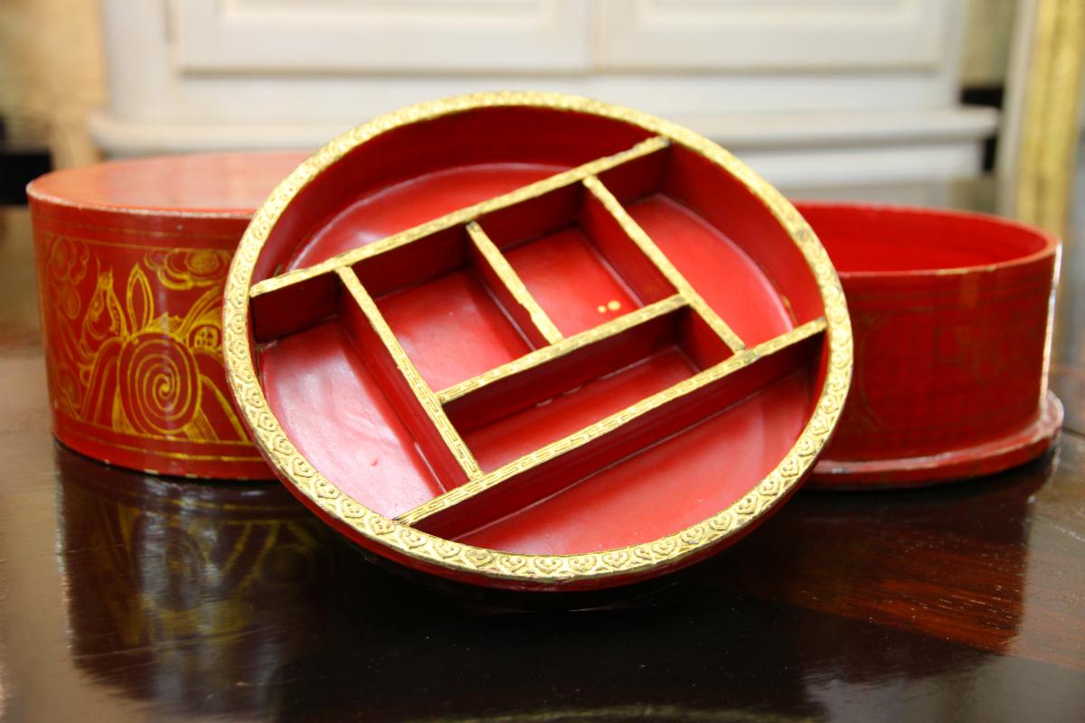 Une Boîte Chinoise En Laque Rouge, XIXe Siècle-photo-5
