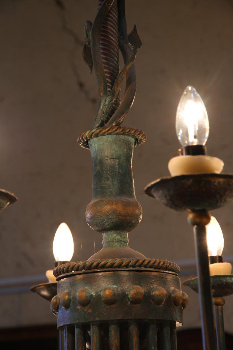 Bronze Chandelier, 20th Century-photo-2