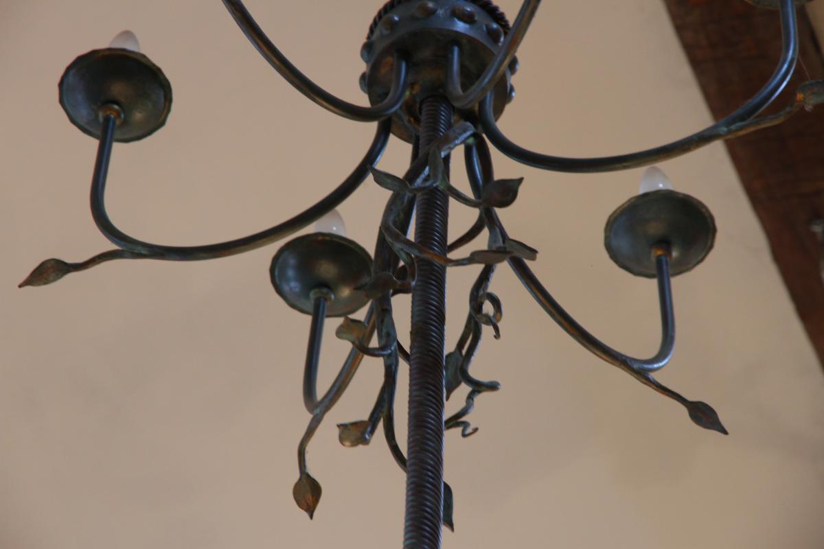 Bronze Chandelier, 20th Century-photo-3