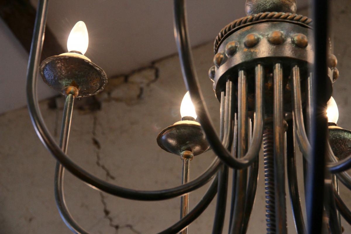 Bronze Chandelier, 20th Century-photo-2