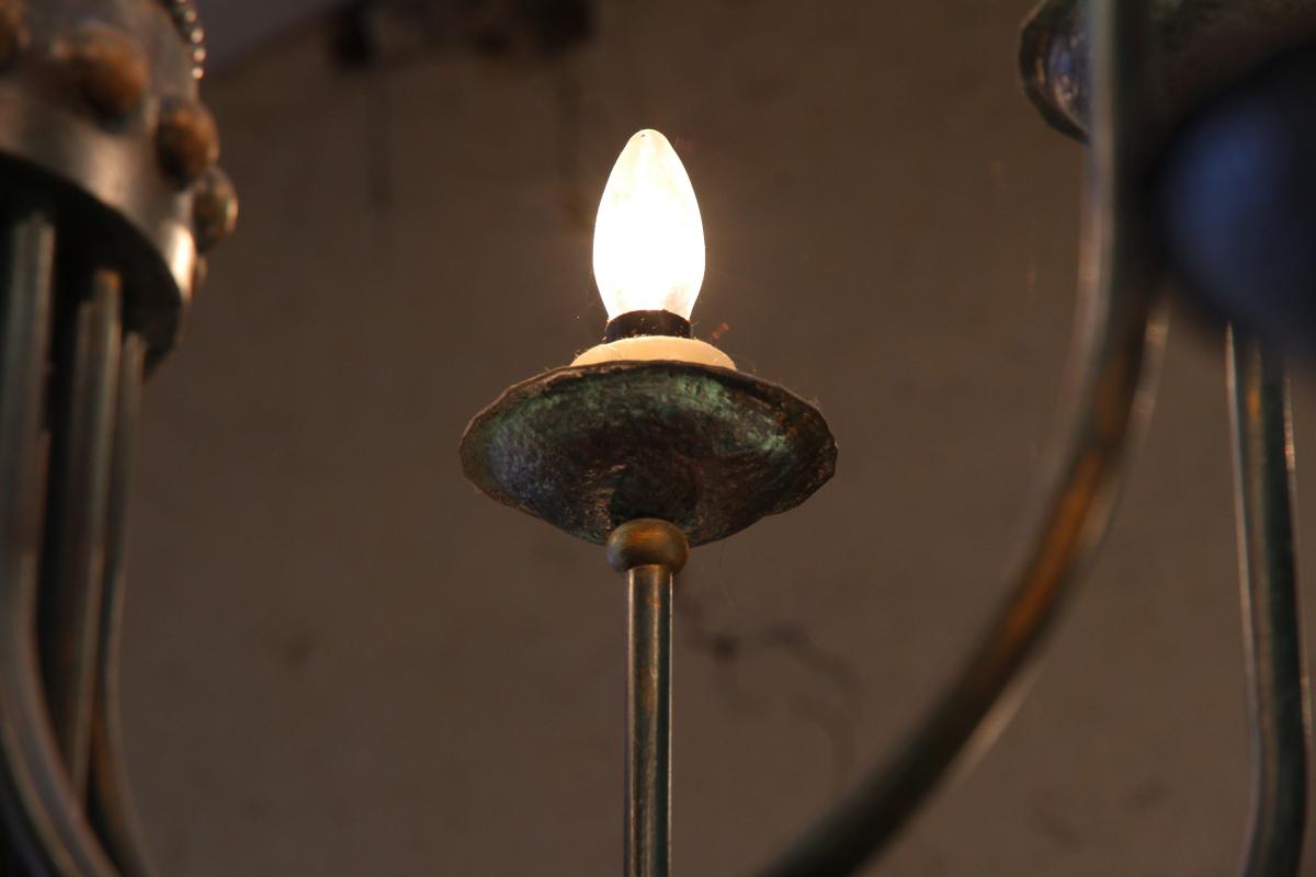 Bronze Chandelier, 20th Century-photo-7