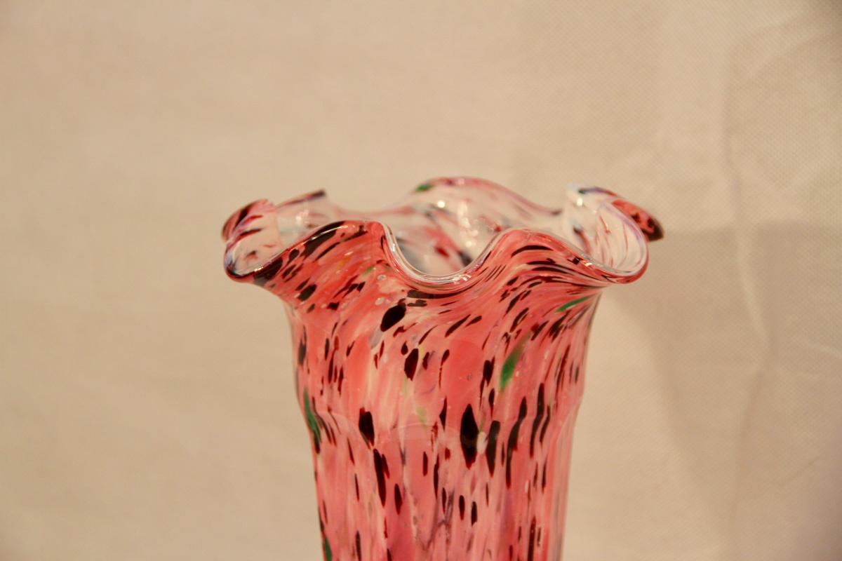 Vase Rose Moucheté, XXe Siècle-photo-4