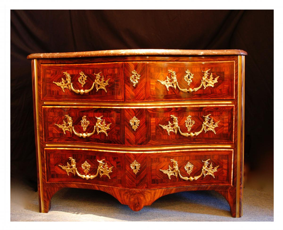 Commode Estampillée Schwingkens, XVIIIe (fin Régence, Début Louis XV)