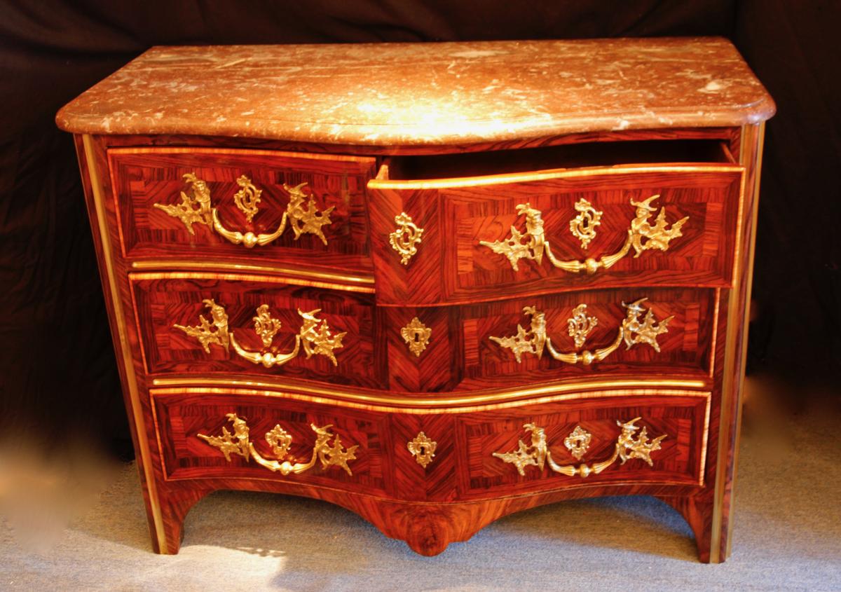 Commode Estampillée Schwingkens, XVIIIe (fin Régence, Début Louis XV)-photo-3