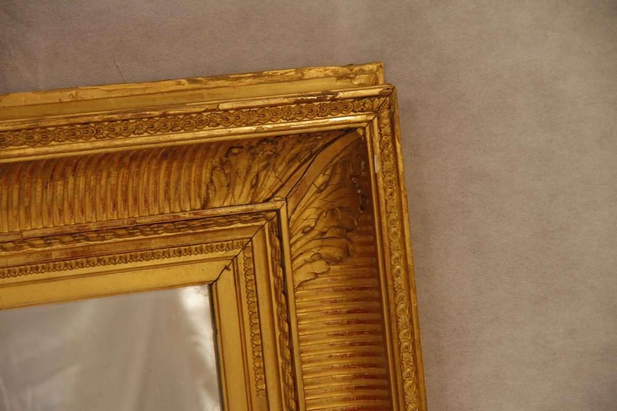 Wooden Gilded Mirror, 19th Century-photo-1