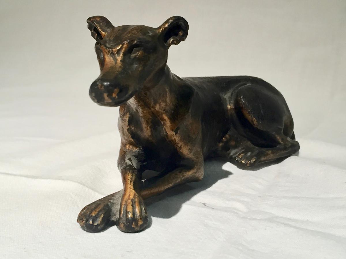 Sculpture De Chien En Bronze, XXe Siècle-photo-2