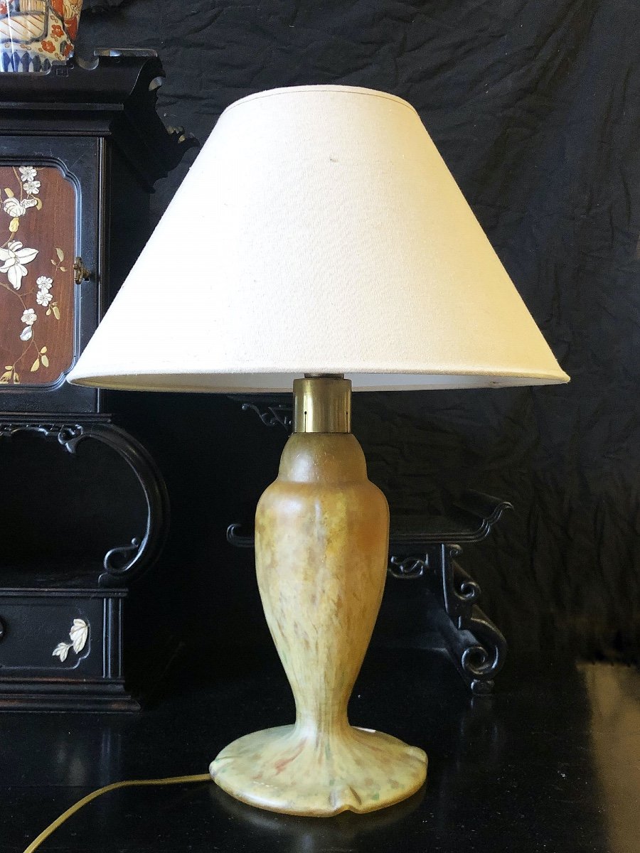 Pate De Verre Lamp, 20th Century-photo-2
