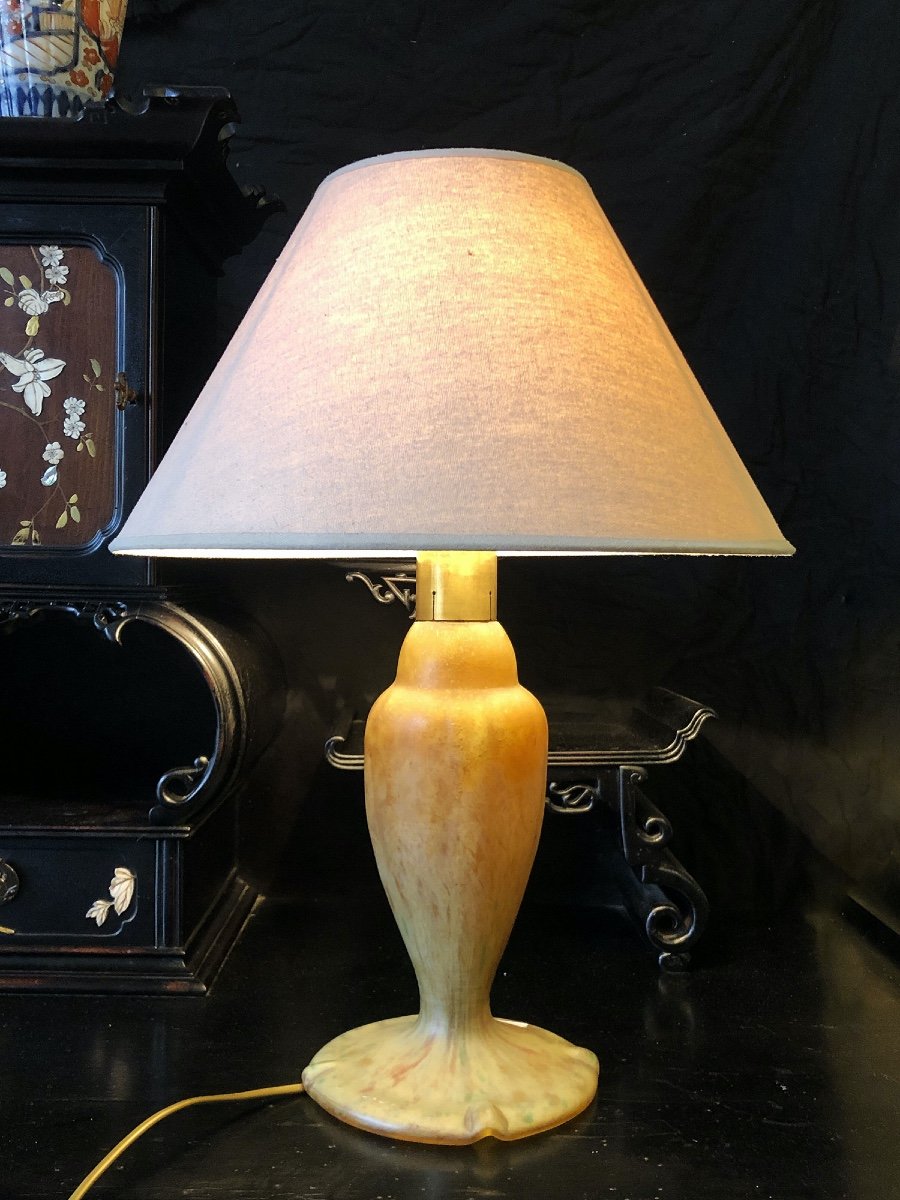 Pate De Verre Lamp, 20th Century-photo-3