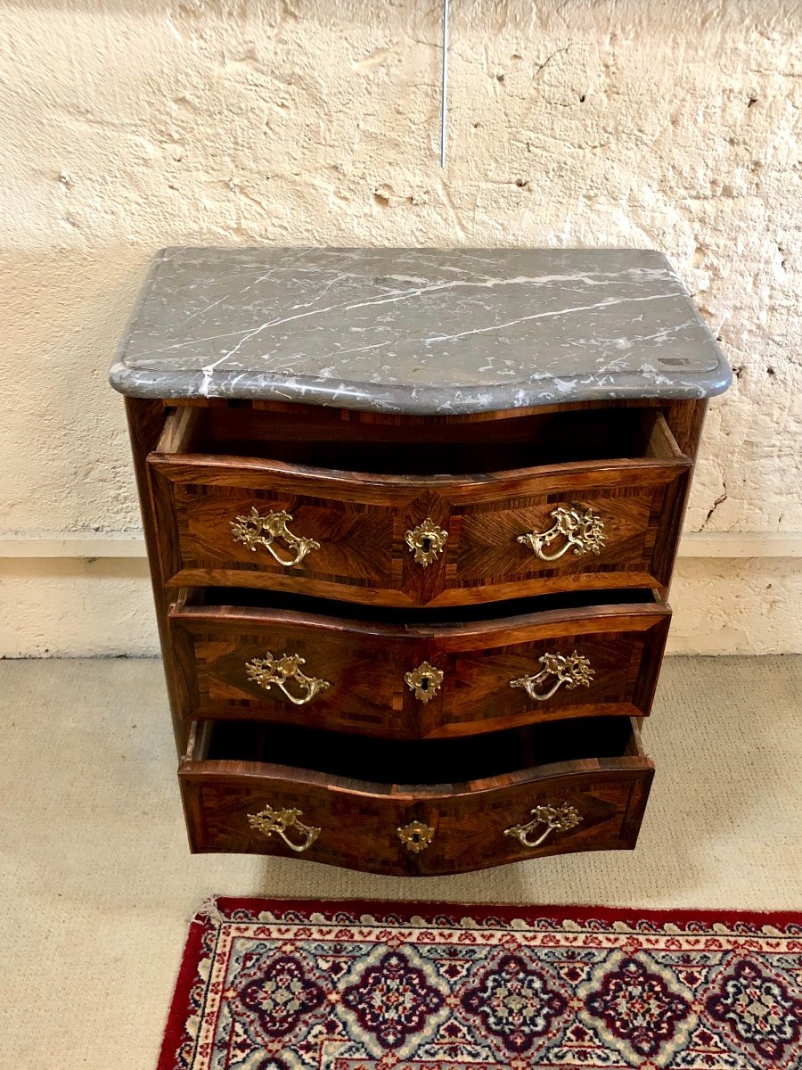 Small Chest Of Drawers In Rosewood, Marble And Gilded Bronze, Regency Era-photo-6