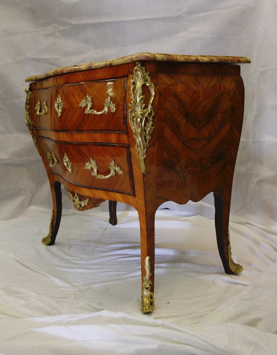 Commode Marquetée, XVIIIe Siècle (fin Régence)-photo-8