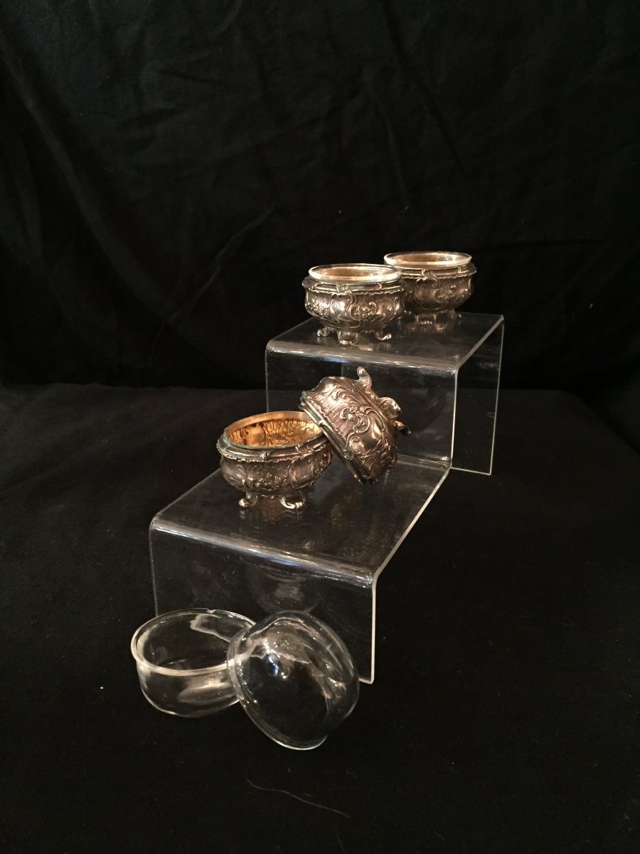 Set Of 4 Salt Cellars In Silver, 20th Century-photo-2