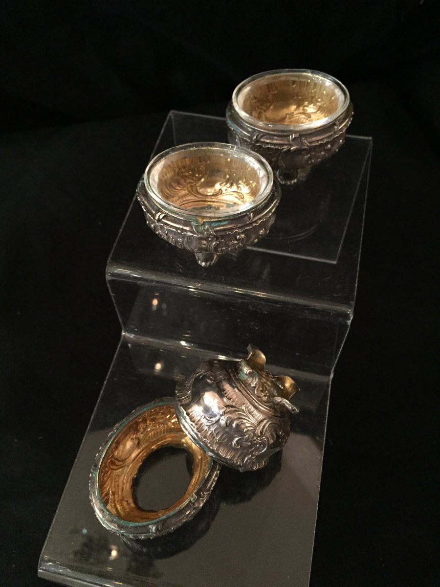 Set Of 4 Salt Cellars In Silver, 20th Century-photo-1