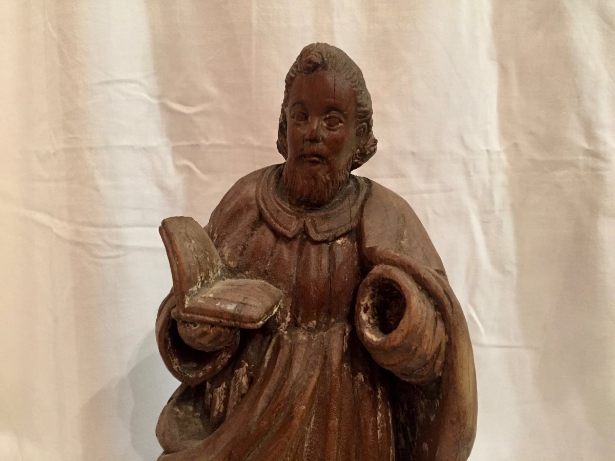 Evangelist Saint Mark, Wood, End 18th Century-photo-3