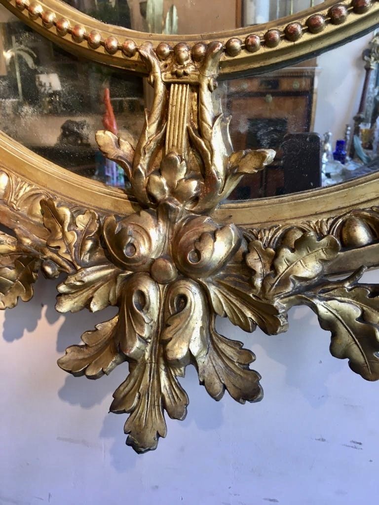 Gilded Wood And Stucco Mirror, 19th Century-photo-3