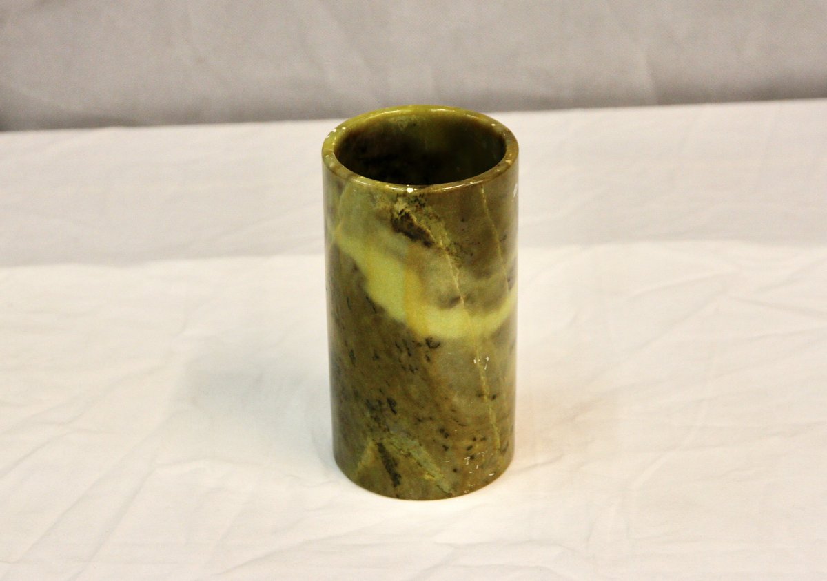 Hard Stone Vase Or Pencil Holder, 20th Century-photo-2